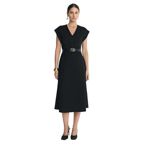Veronika Maine Ponte Seamed Midi Dress